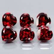Top tier 5.63ct heart cut cherry red Garnet set