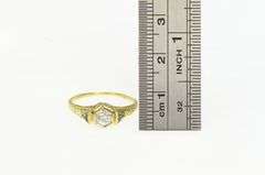 18K Yellow Gold Art Deco Diamond Sapphire Accent Vintage Ring