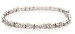 Vintage 0.14ctw Diamond Accent Scroll Heirloom Bracelet in Platinum