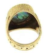 Fantastic Yellow Gold Abalone Men's Ring