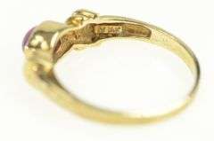 14K Yellow Gold Oval Natural Ruby Cabochon Vintage Ring