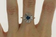 18K White Gold 2.75 Ctw Blue Topaz Diamond Engagement Ring