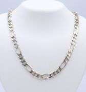 Italian 925 Sterling Silver Heavy Figaro Chain Necklace