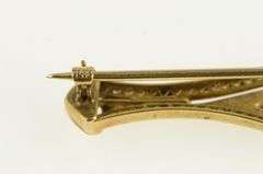 14K Yellow Gold Victorian Syn. Sapphire Seed Pearl Bar Pin/Brooch