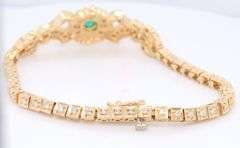 Majestic Yellow Gold Emerald and Diamond Bracelet