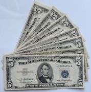 1953* 4 1953 &  2 1953 A $ 5 Silver Certificates