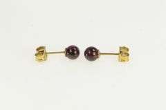 14K Yellow Gold 5.1mm Tourmaline Sphere Ball Vintage Stud Earrings