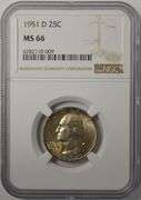 1951-D Washington Quarter NGC MS66
