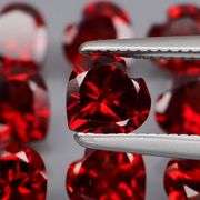 Premium 5.19ct heart cut cherry red Garnet set