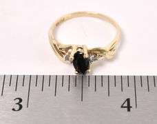 Extraordinary Black Gem and Diamond Ring In Yellow Gold