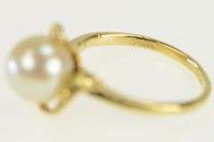 14K Yellow Gold 7.6mm Pearl Classic Vintage Bypass Ring