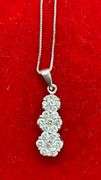 CERTIFIED 14K WHITE GOLD AND DIAMOND CHAIN AND PENDANT