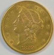 Lovely BU 1899-S US $20 Liberty Gold Piece. Nice