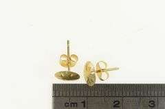 14K Yellow Gold Diamond Cut Round Vintage Classic Stud Earrings