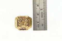18K Yellow Gold Vintage Peruvian Ornate Mayan Design Ring
