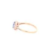 10K Rose Gold Oval Tanzanite Diamond Halo Engagement Ring