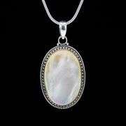 Natural Luminescent 28.50 Ct Moonstone Pendant with Chain
