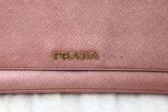 Preowned Authentic Designer Prada Saffiano Clutch Bag