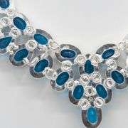 Huge 265 Ct Lab Created London Blue Topaz Necklace