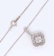 Set of 925 Stering Silver Diamond Pendant on Chain with Matching Earrings