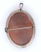 Vintage 925 Sterling Silver Cameo Pendant Brooch