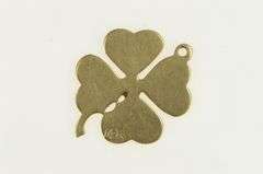 14K Yellow Gold Four Leaf Clover Good Luck Classic Lucky Charm/Pendant