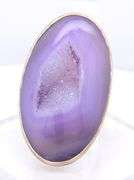 Vintage AKR Amy Kahn Russel Sterling Silver Purple Druzy Agate Ring