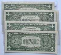 5 $1 Silver Certificates Choice Crisp Unc 1957 57 A or B