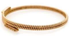 0.17ctw Diamond Spiral Crossover Bangle Bracelet in 18K