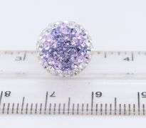 Sterling Silver Two Pair Of Crystal Round Earrings Studs