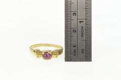 14K Yellow Gold Oval Natural Ruby Cabochon Vintage Ring