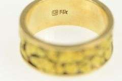 14K Yellow Gold 8.0mm Textured Nugget Gold Rush Band Ring