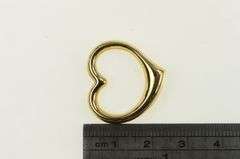 14K Yellow Gold Curvy Heart Vintage Classic Love Symbol Pendant