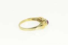 14K Yellow Gold Oval Natural Ruby Cabochon Vintage Ring