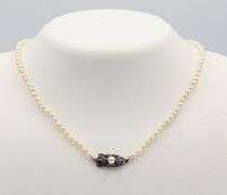 Vintage Mikimoto 3.5mm Pearl Strand Necklace with Sterling Silver Clasp