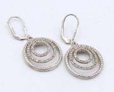 Set of Vintage 925 Sterling Silver Cubic Zirconia Dangle Earrings and Pendant