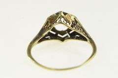 14K Yellow Gold 5.0mm Art Deco Ornate Engagement Setting Ring