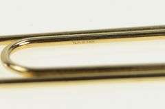 14K Yellow Gold Classic Paper Clip Vintage Stationary Pendant/Pin