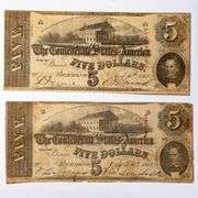 2 X $5 April 6 1863 Series CSA Note