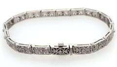 Vintage 0.14ctw Diamond Accent Scroll Heirloom Bracelet in Platinum