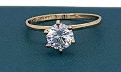 14K Gold Engagement Solitaire Ring