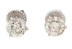 5.38ctw Round Diamond Solitaire Stud Earrings in Platinum