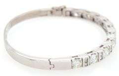3.65ctw Round and Princess Diamond Bangle Bracelet in 18K