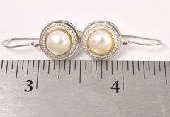 Pearl Dangle Earrings In Sterling Silver