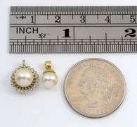 Pair of 14k Pearl Pendants