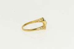 10K Yellow Gold Diamond Ornate Filigree Vintage Bypass Ring