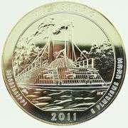 2011 5 oz .999 Fine Silver Quarter Dollar Vicksburg Mississippi Large Coin