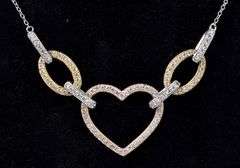 Vermeil Heart Pendant Necklace In Sterling Silver
