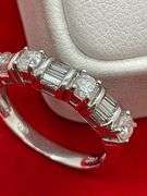 CERTIFIED 14K WHITE GOLD AND DIAMOND BAND.