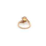 10K Yellow Gold 1960s' Retro Citrine Heart Love Symbol Ring